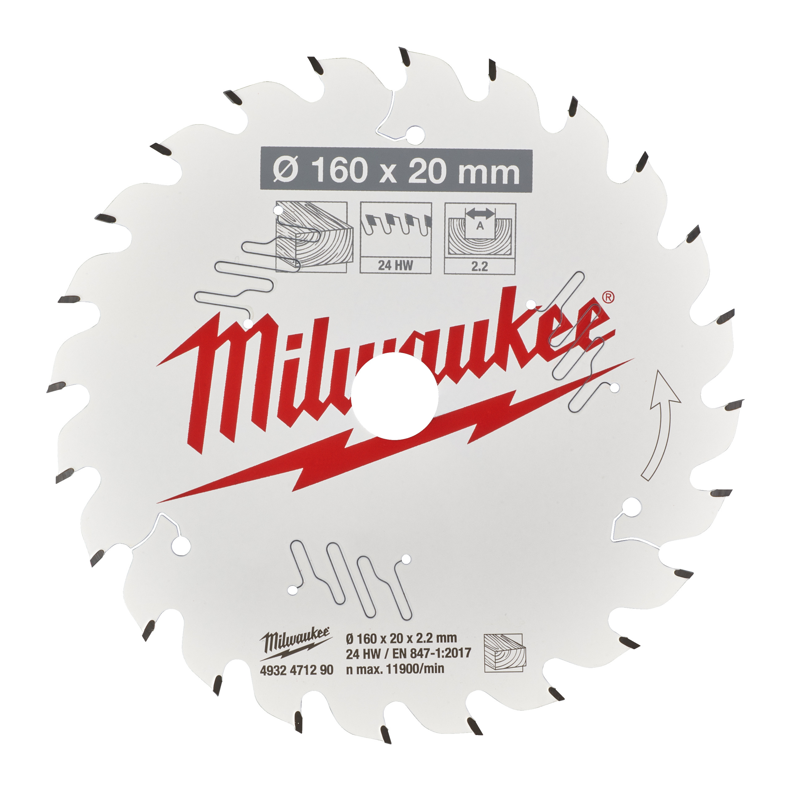Milwaukee Kreissägeblatt 160/20Mm Z24 Holz