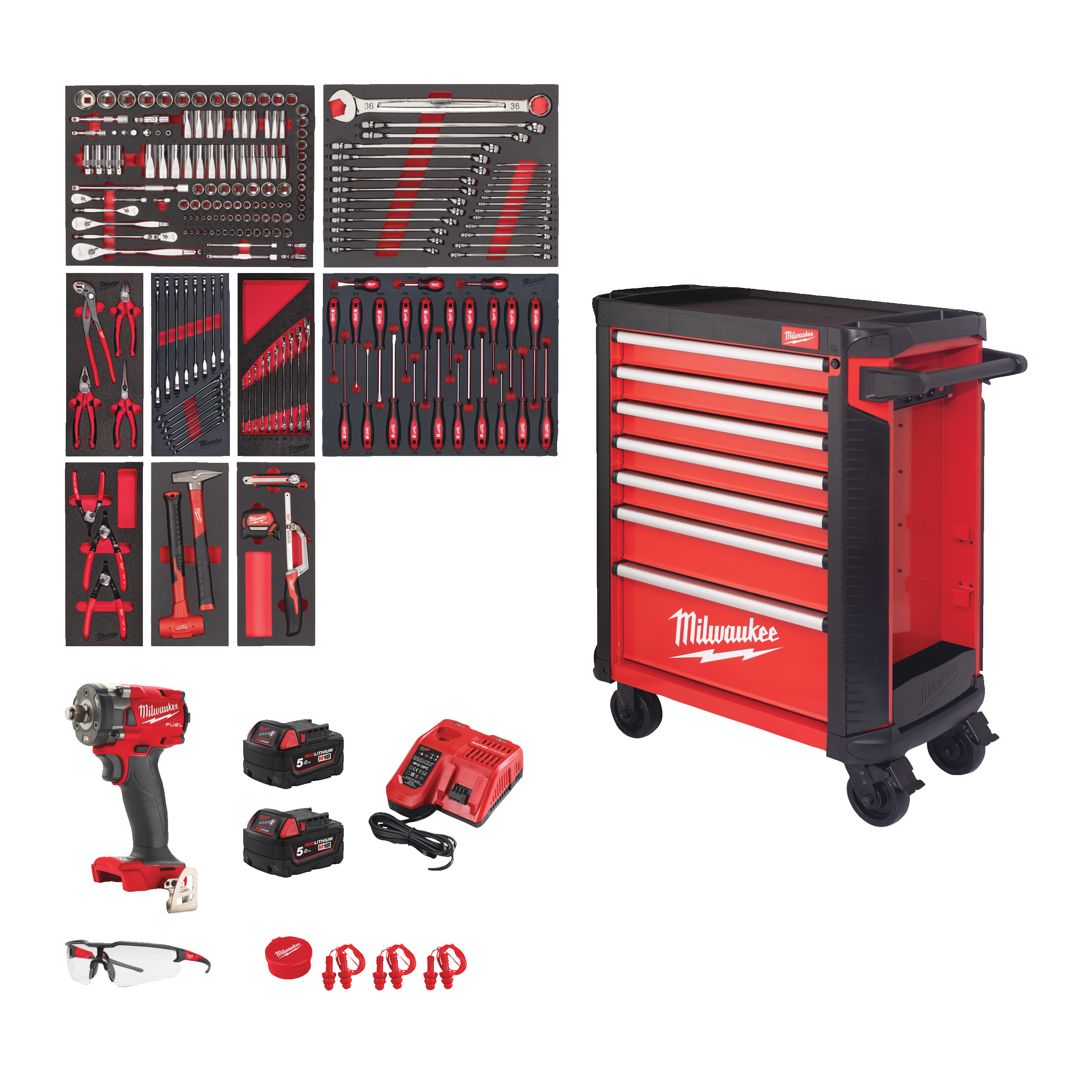 Milwaukee 78cm Werkstattwagen mit Bestückung (246)
