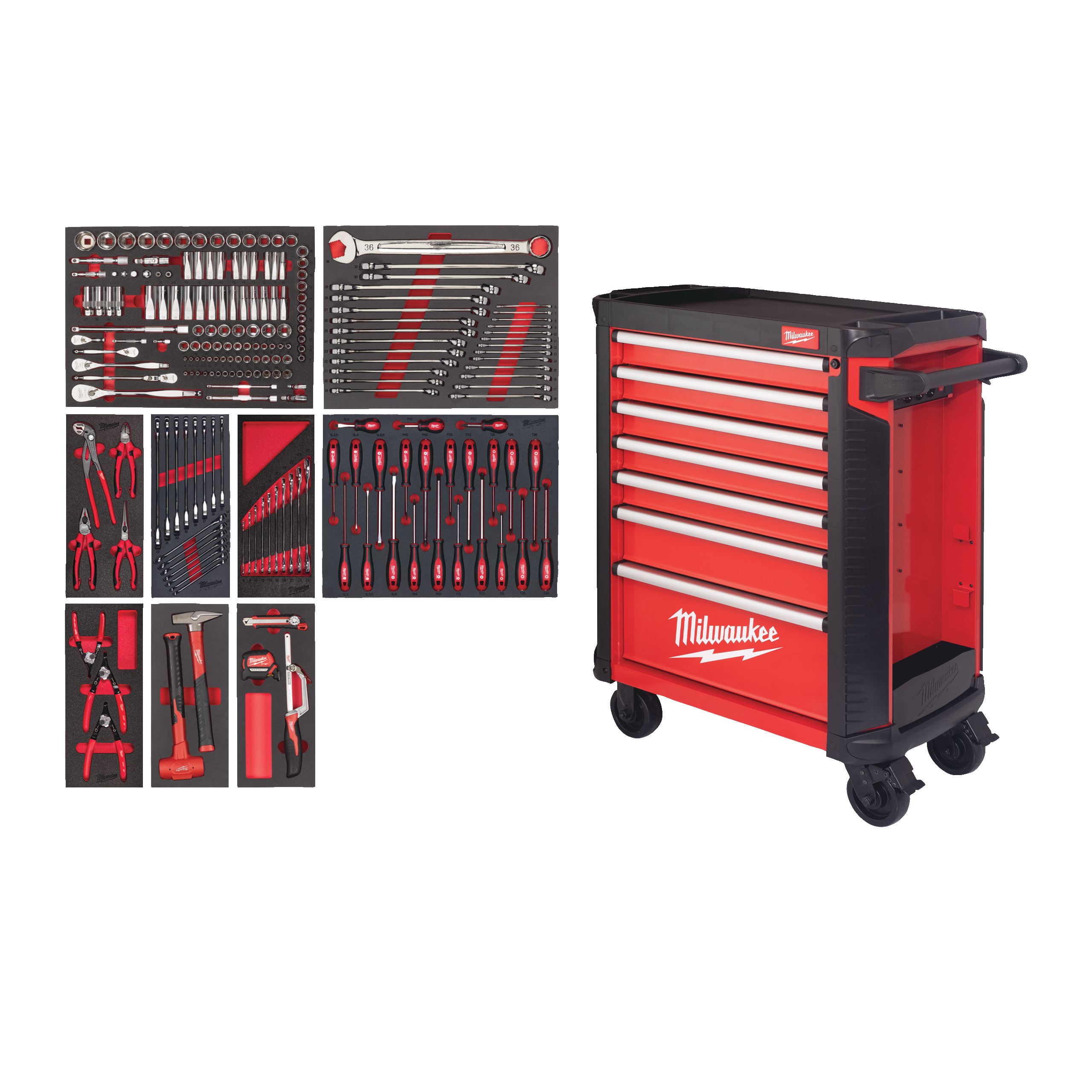 Milwaukee 78cm Werkstattwagen mit Bestückung (206)