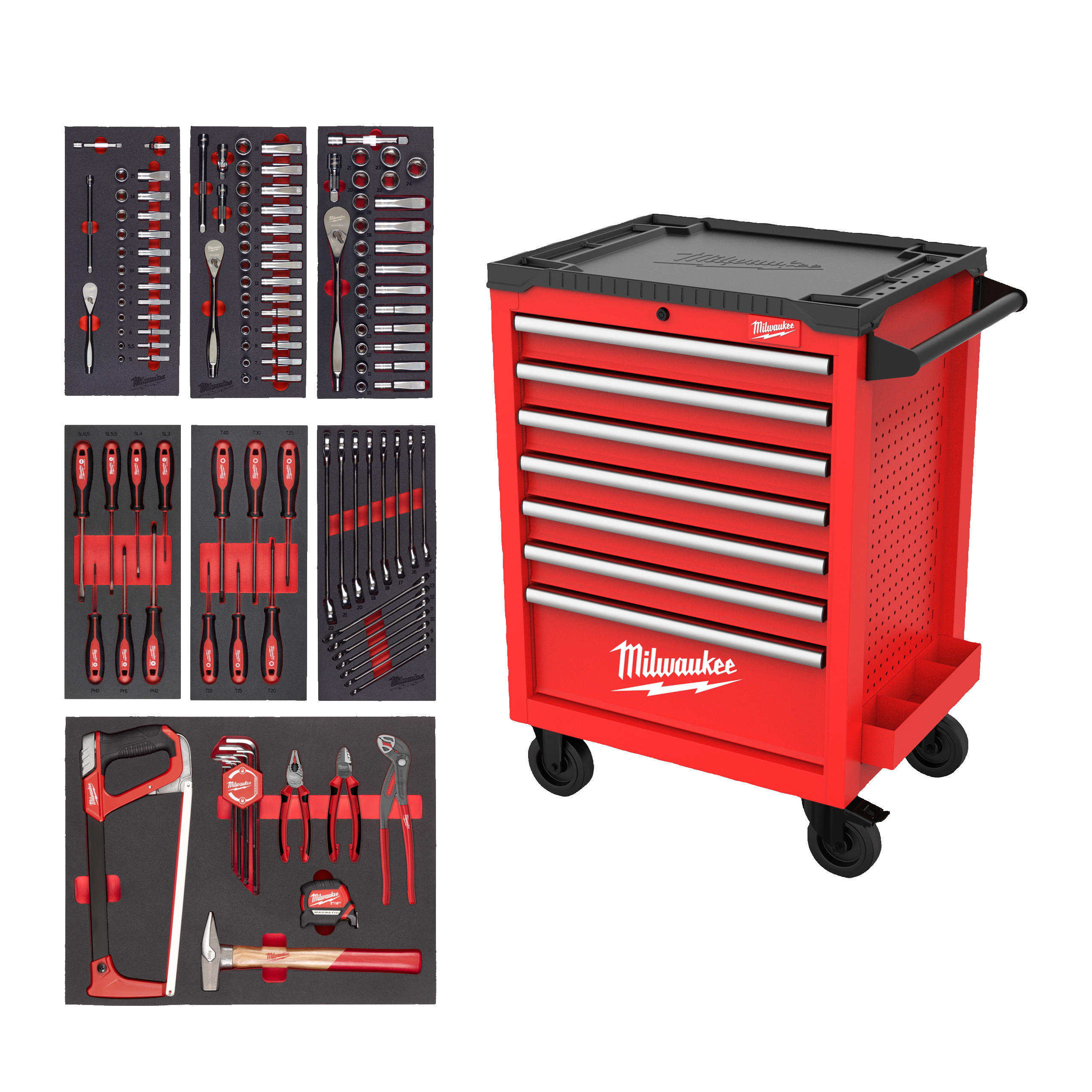 Milwaukee 69cm Werkstattwagen mit Bestückung (131)