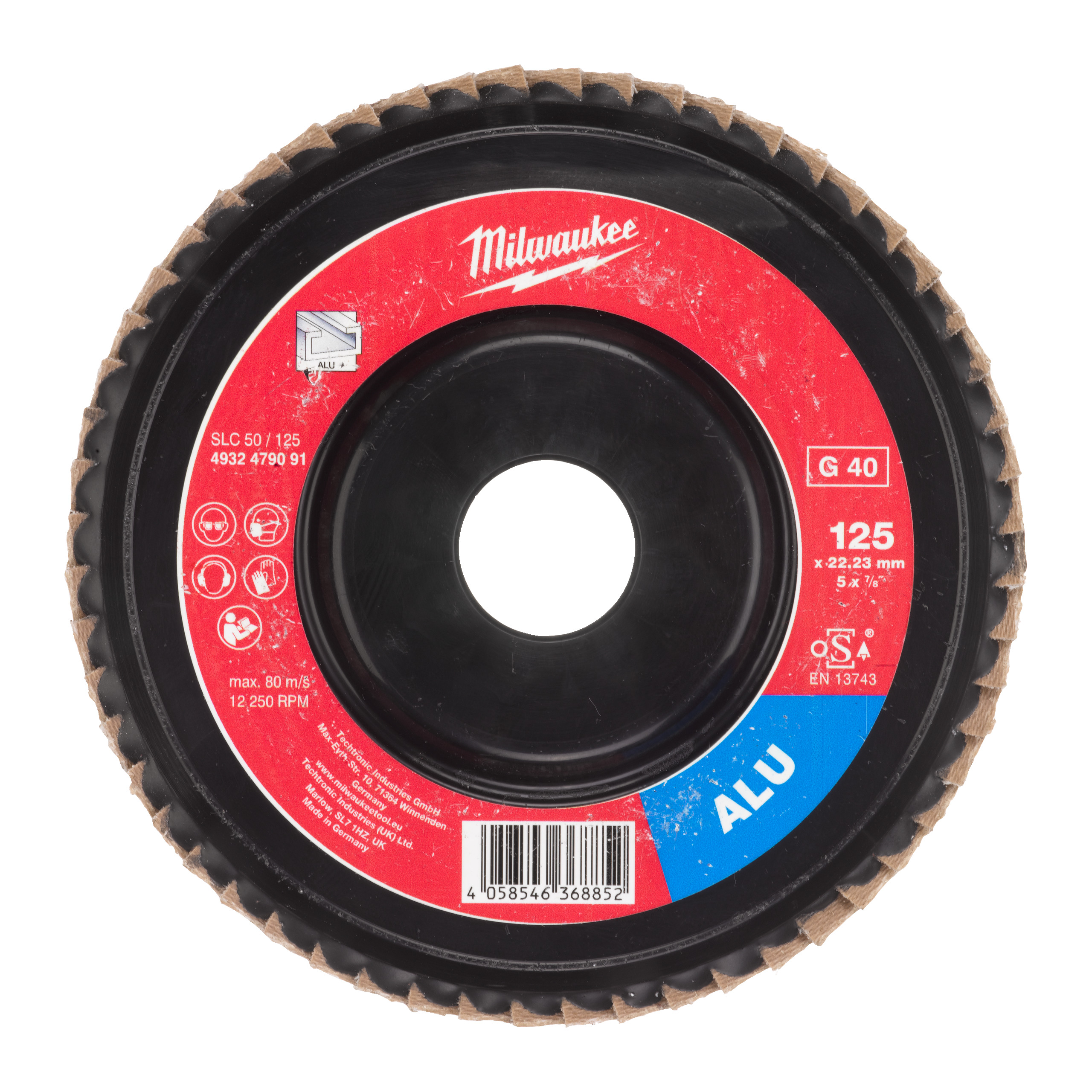 Milwaukee Fächerschleifscheibe Alu SLC50/125 K40