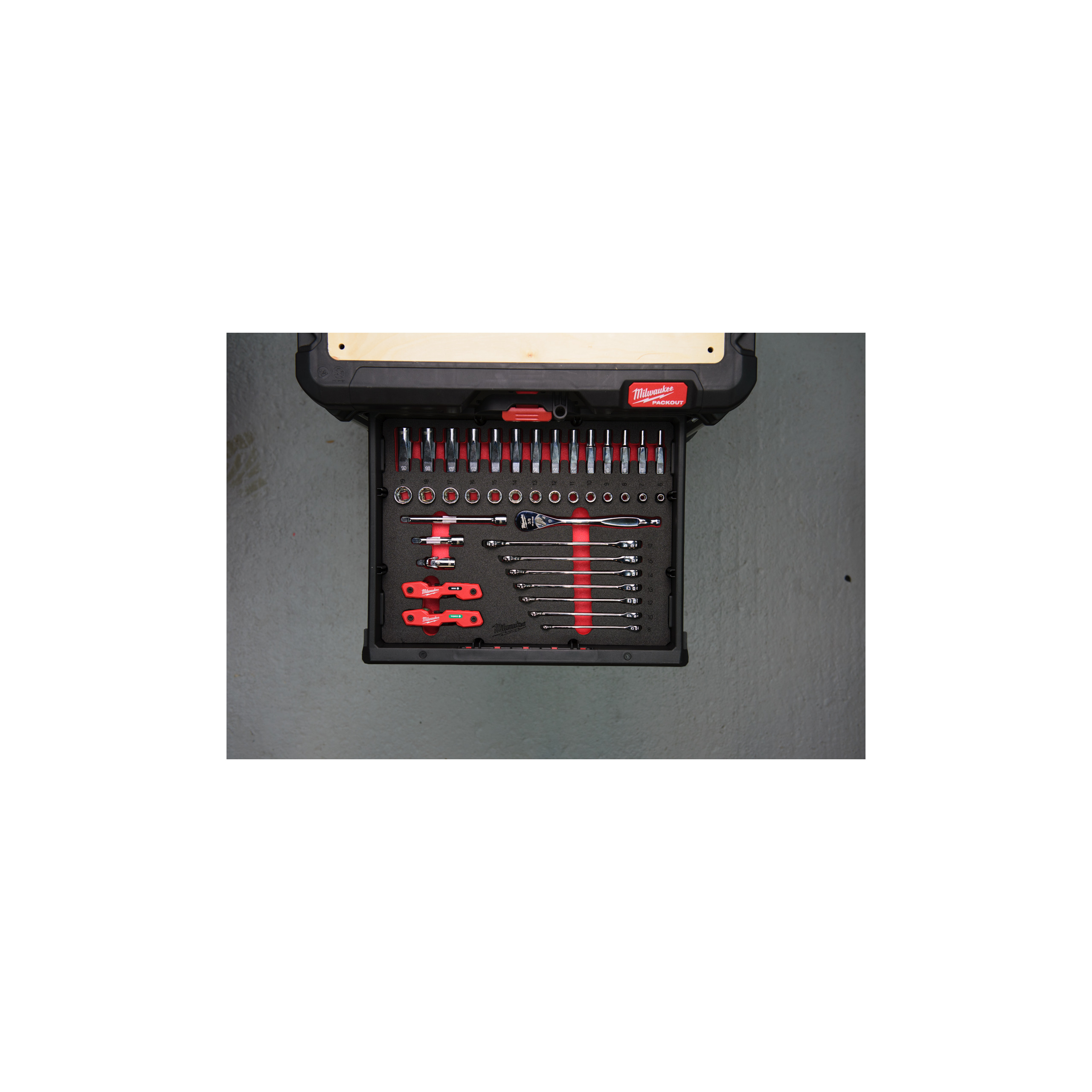 Milwaukee PACKOUT 3/8" Ratschen u. Ringmaulschlüss