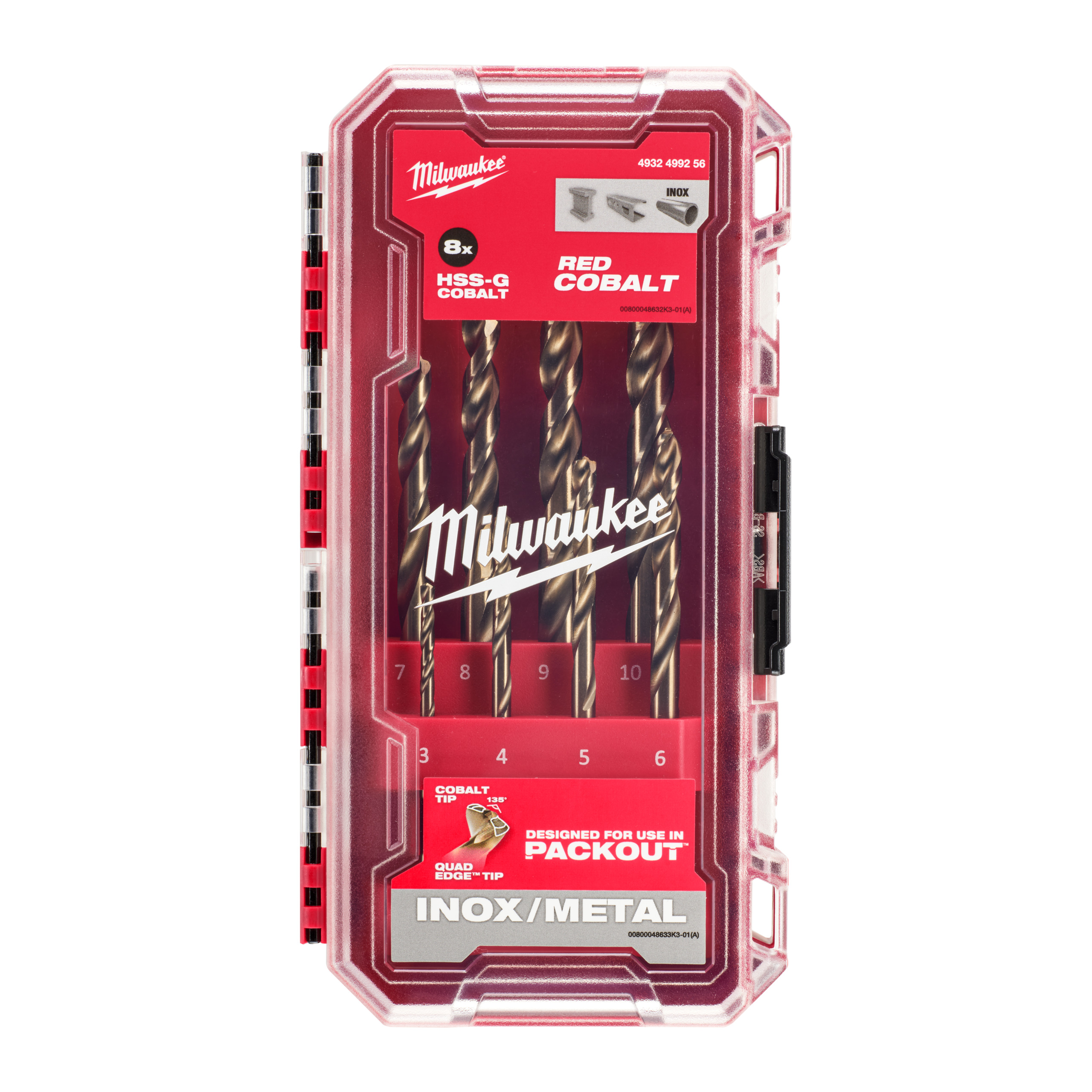 Milwaukee Metallbohrerkass. HSS-G Cobalt  8-tlg.