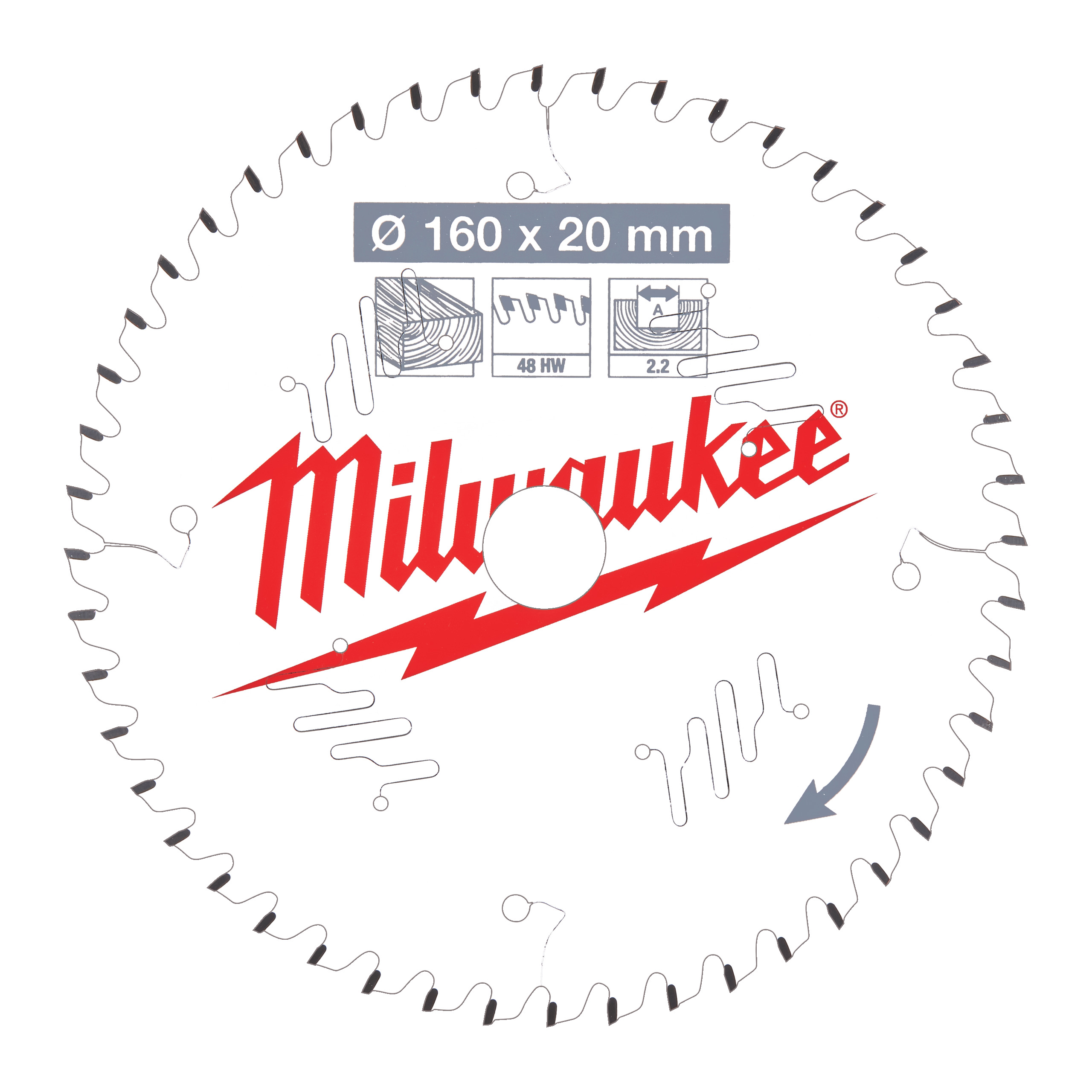 Milwaukee 120Issägeblatt Holz 160/20Mm 48Z Holz
