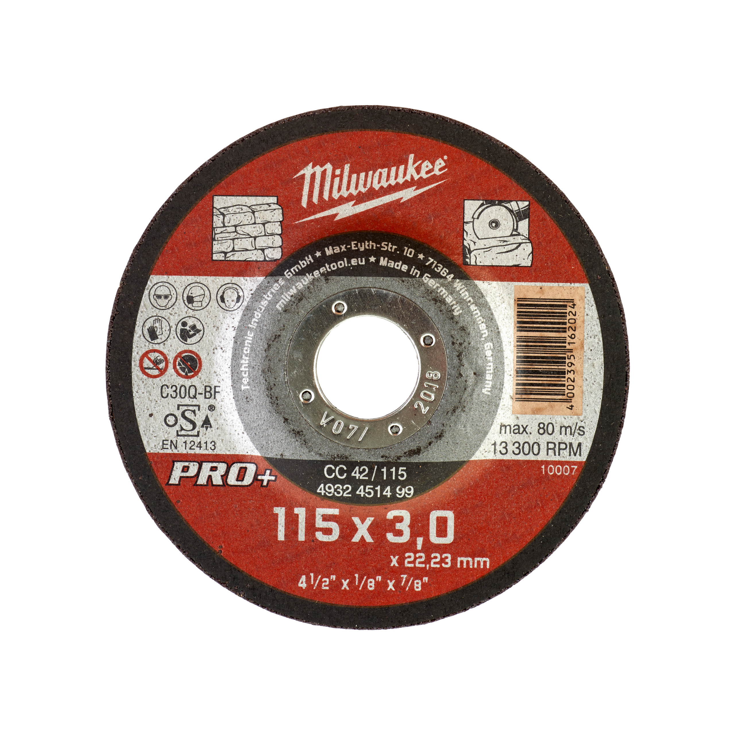 Milwaukee Steintrennscheibe 115x3 mm PRO+