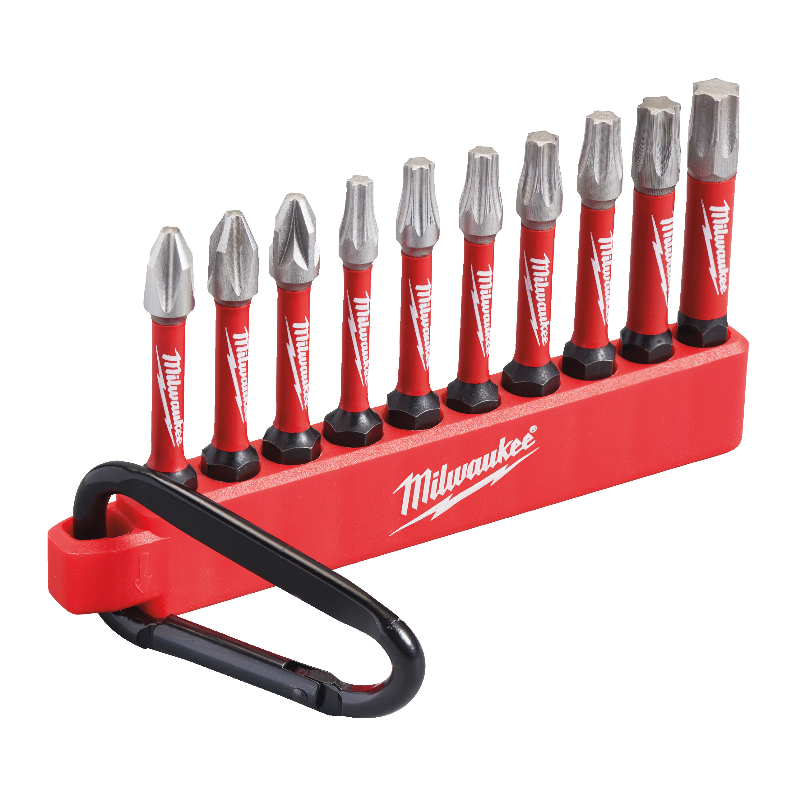 Milwaukee Shockwave Bit-Set m. Karabiner 10-tlg.
