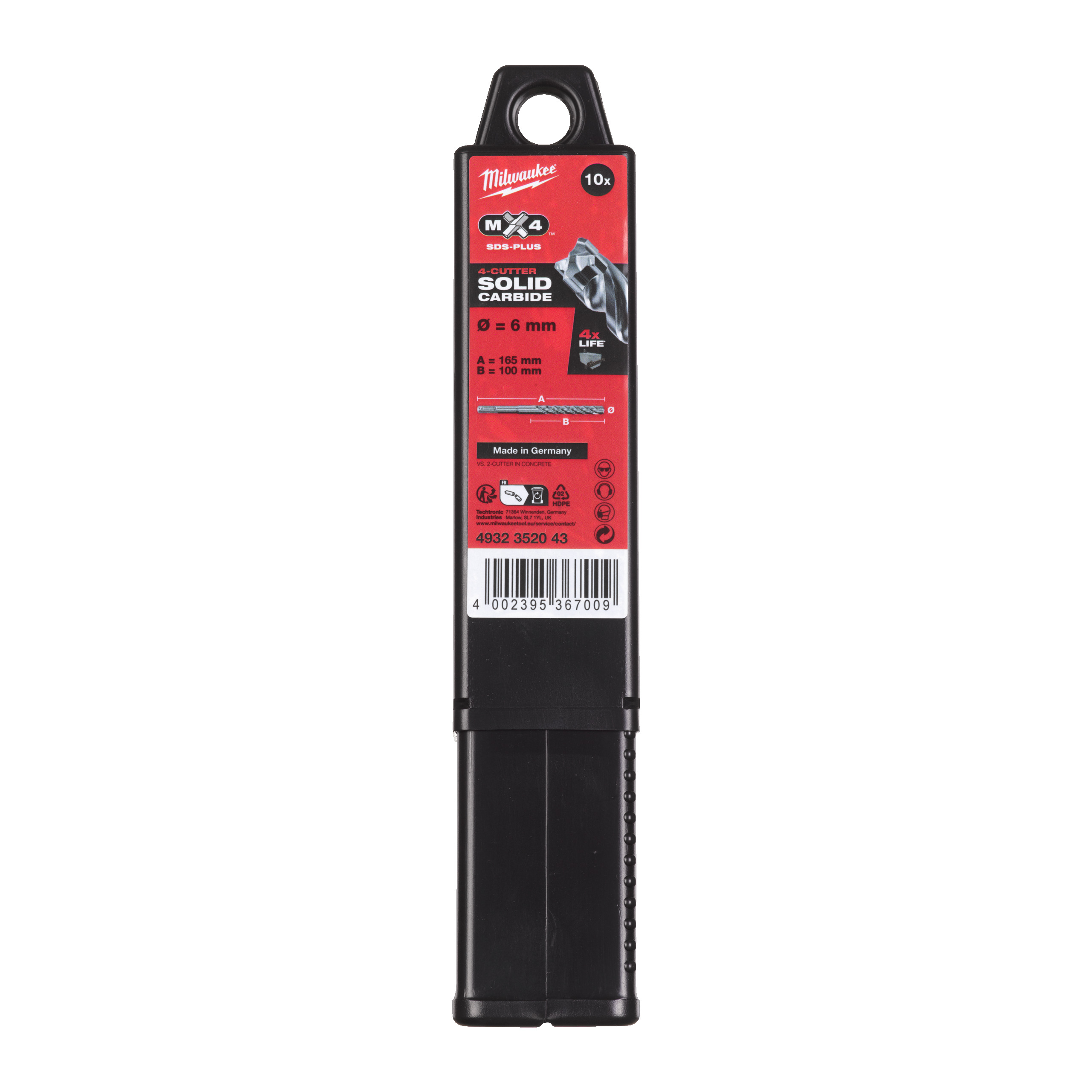 Milwaukee HAMMERBOHRER SDS+ MX4 6X165 - 10 pc