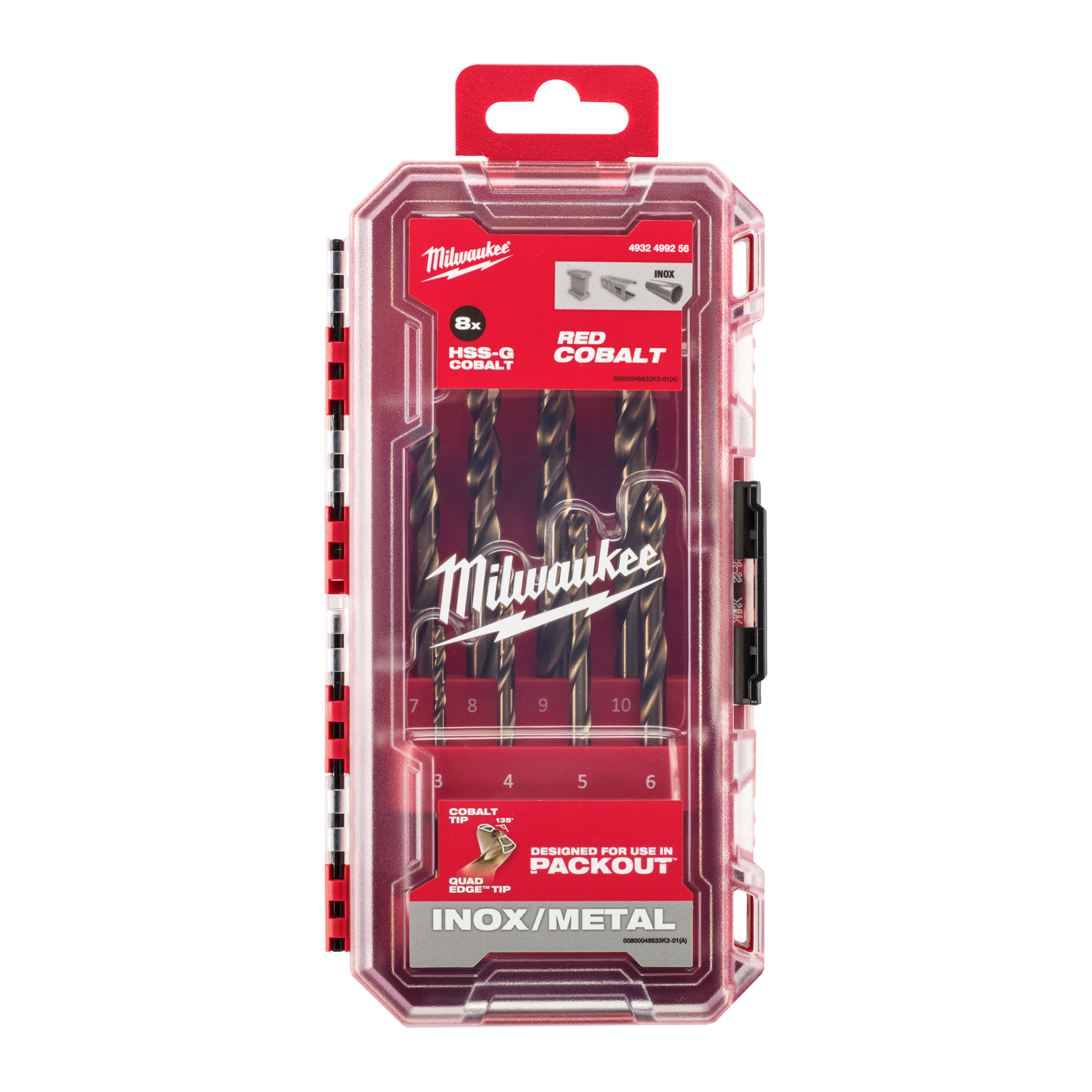 Milwaukee Metallbohrerkass. HSS-G Cobalt  8-tlg.
