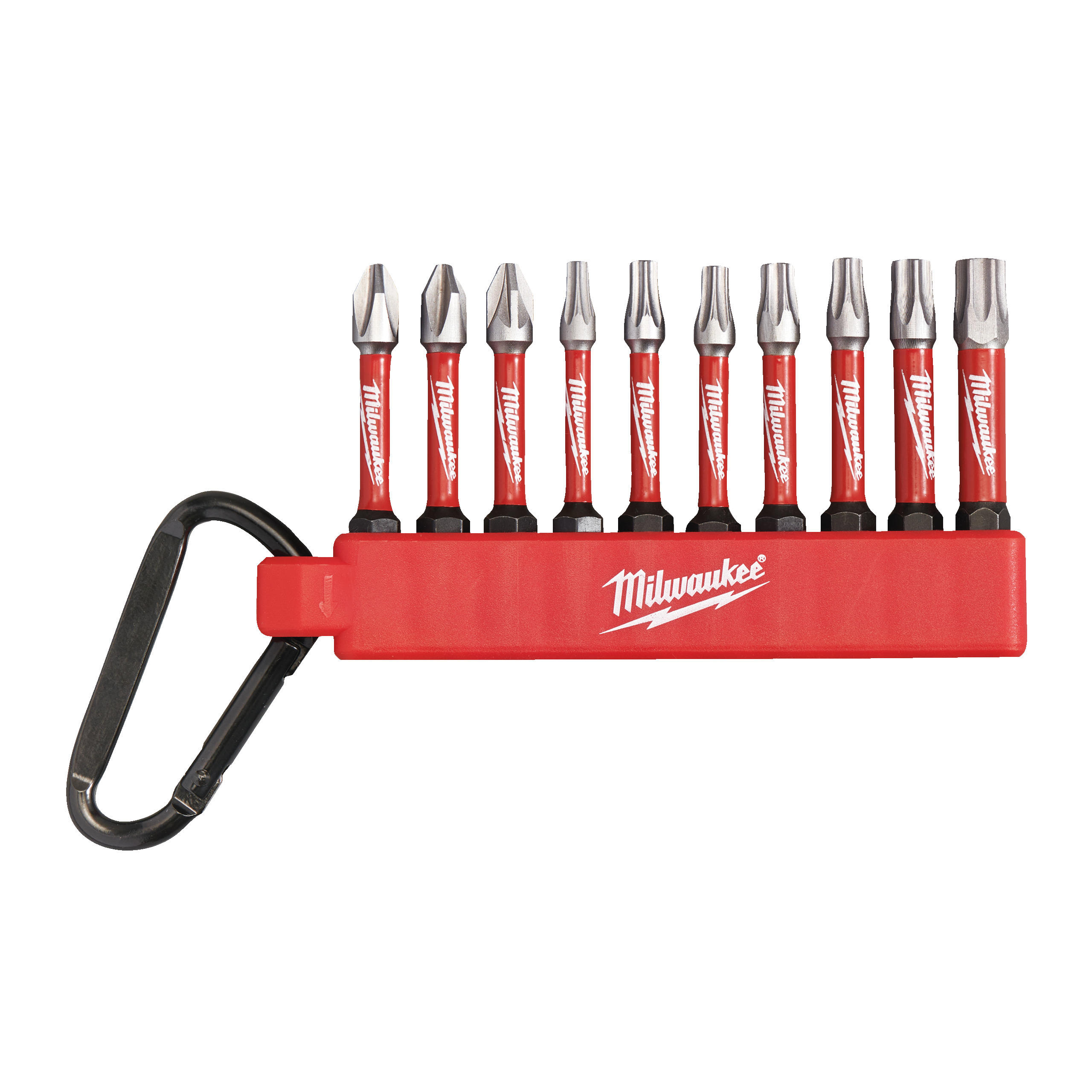 Milwaukee Shockwave Bit-Set m. Karabiner 10-tlg.
