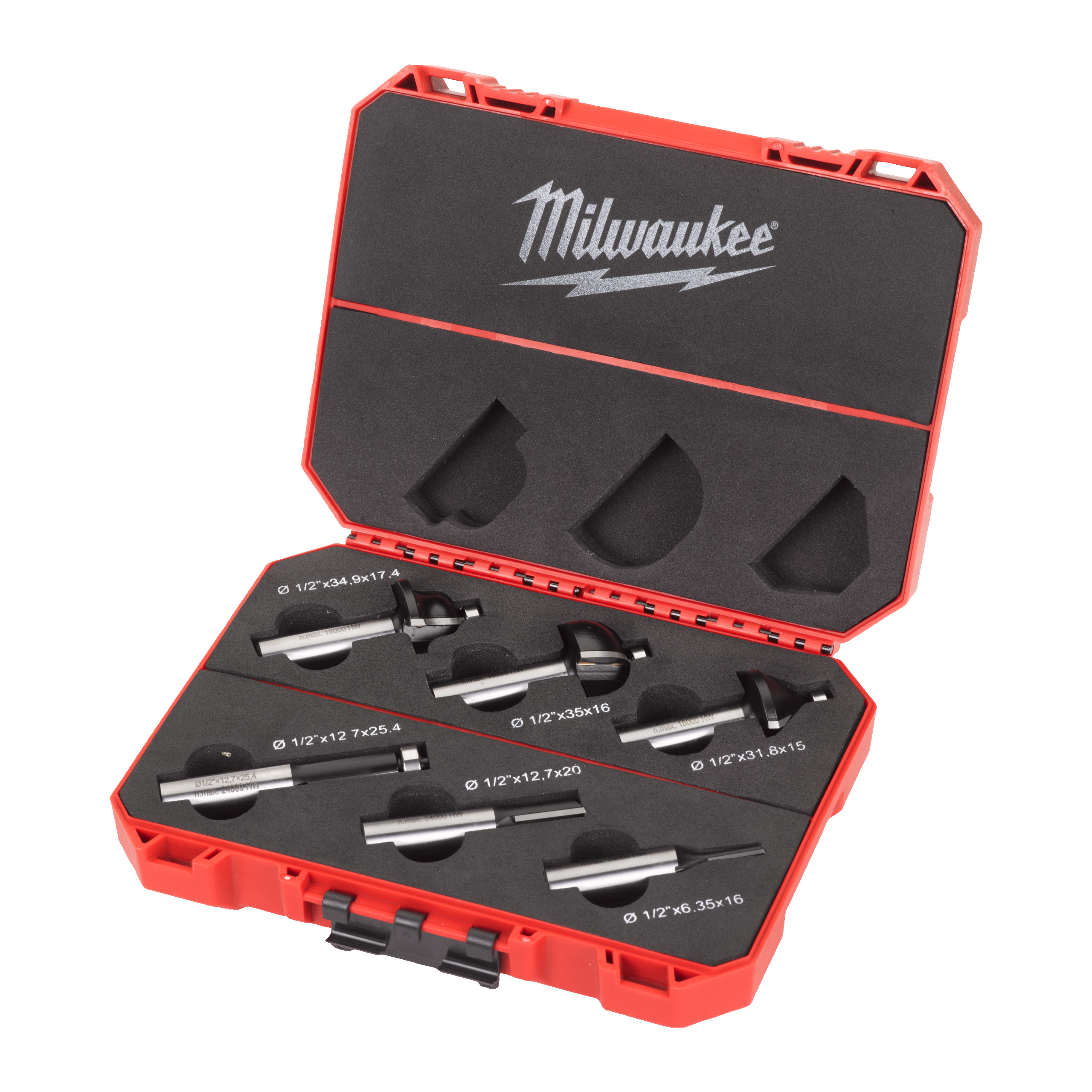 Milwaukee Fräsersatz f. Oberfräsen 12,7 mm 6-tlg
