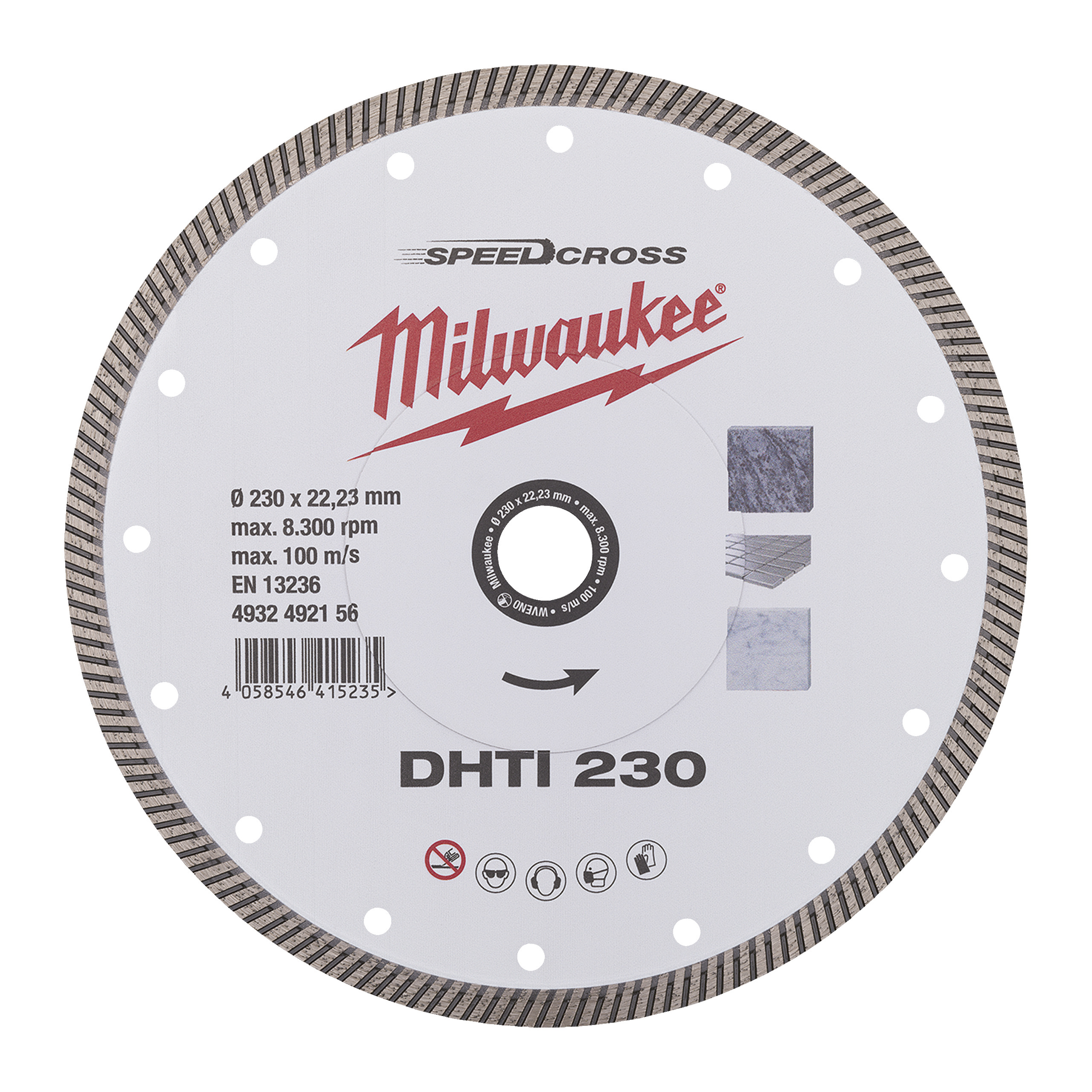 Milwaukee Speedcross Diamanttrenns. DHTi 230 mm