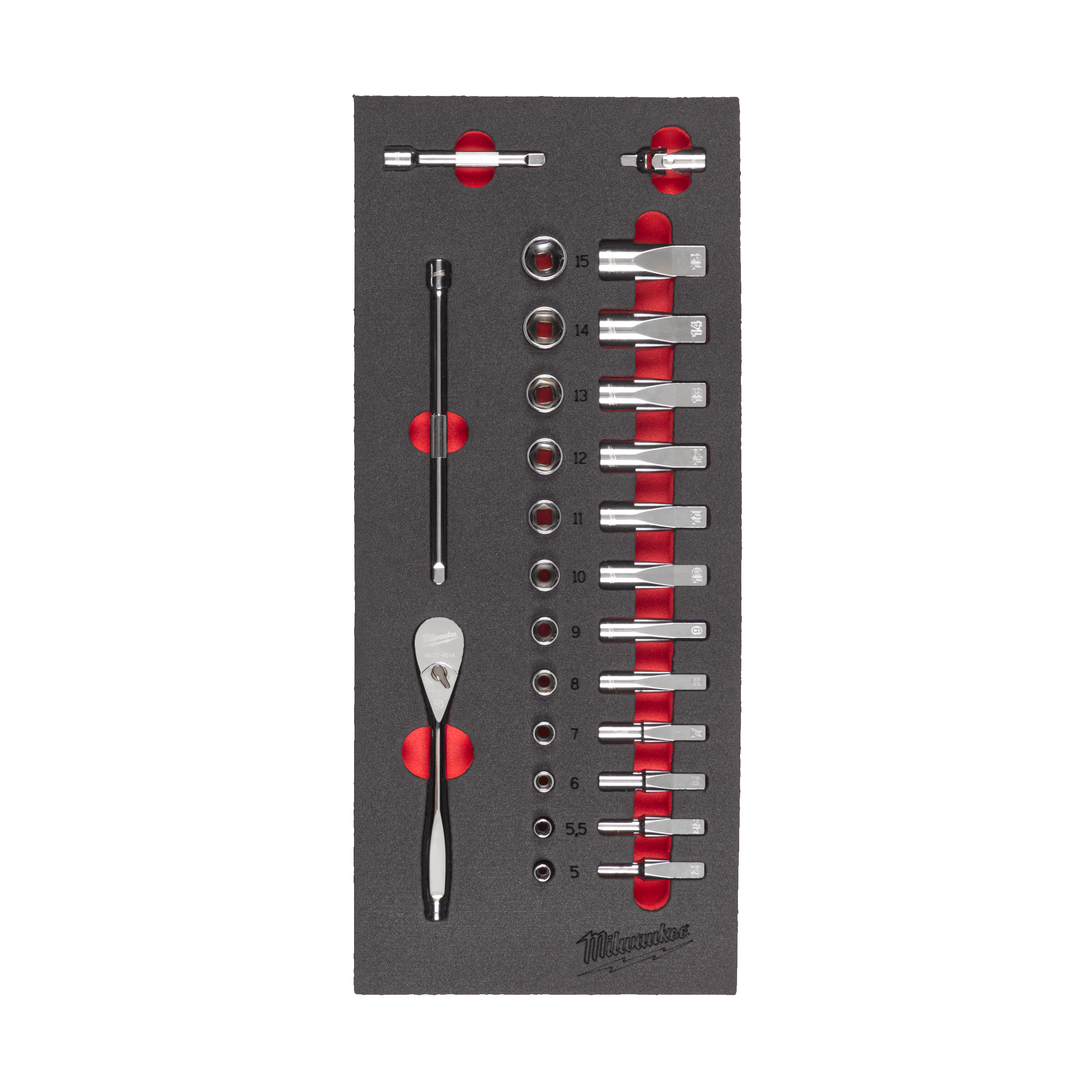 Milwaukee 1/4" Ratschen+Nüsse Einlage 28-tlg.