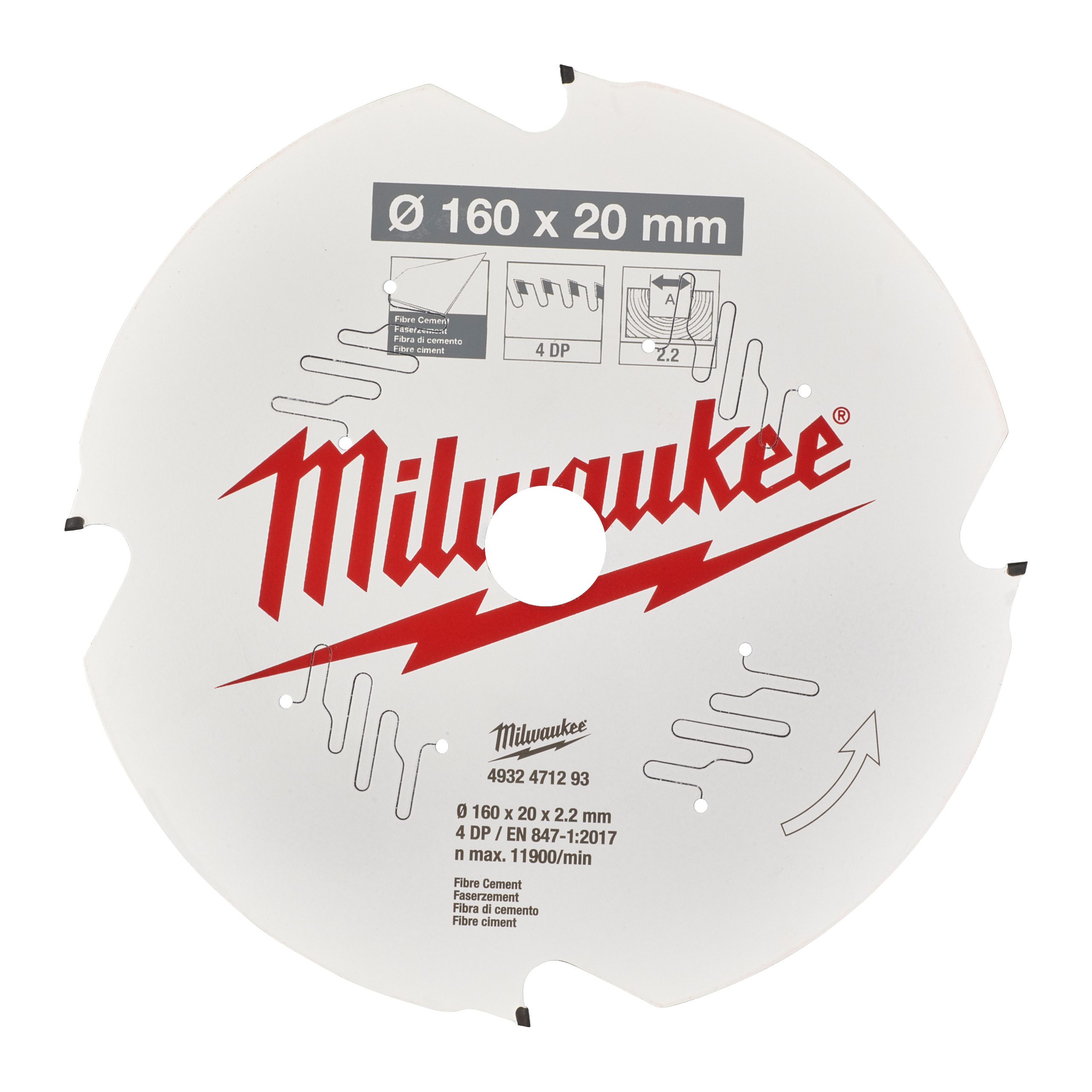 Milwaukee Kreissägeblatt 160/20mm 4Z Diamant