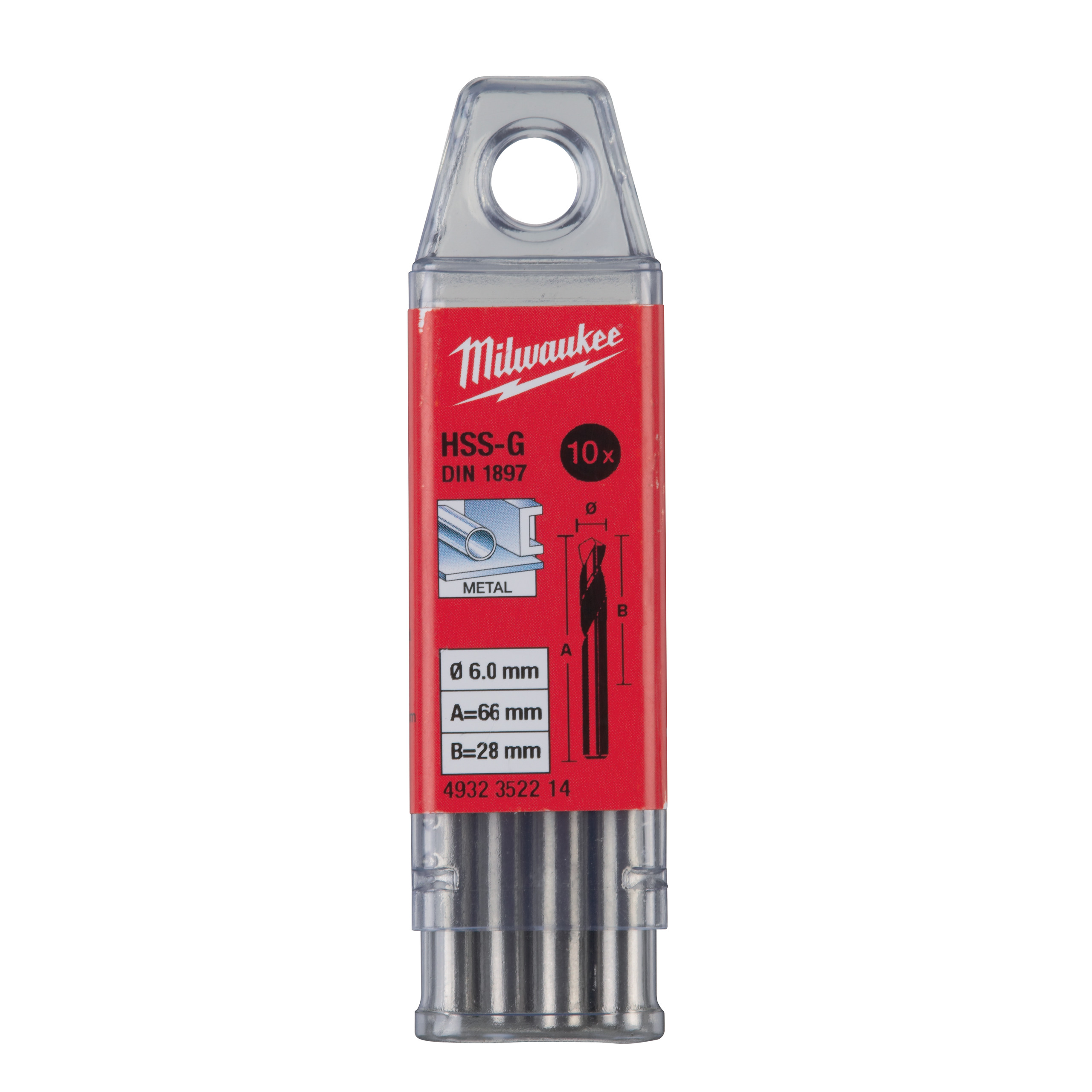 Milwaukee Metallbohrer Hss-G Kurz 6.0X66Mm (10)
