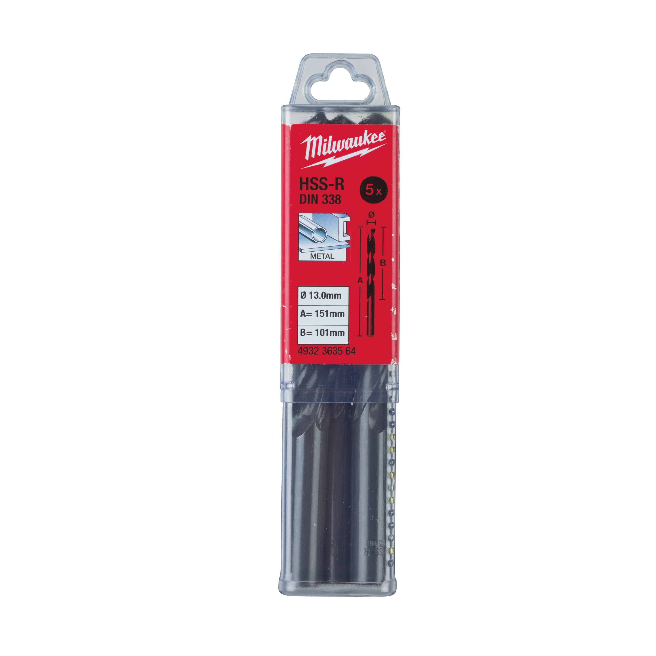 Milwaukee Metallbohrer Hss-R 13.0X151Mm (5)