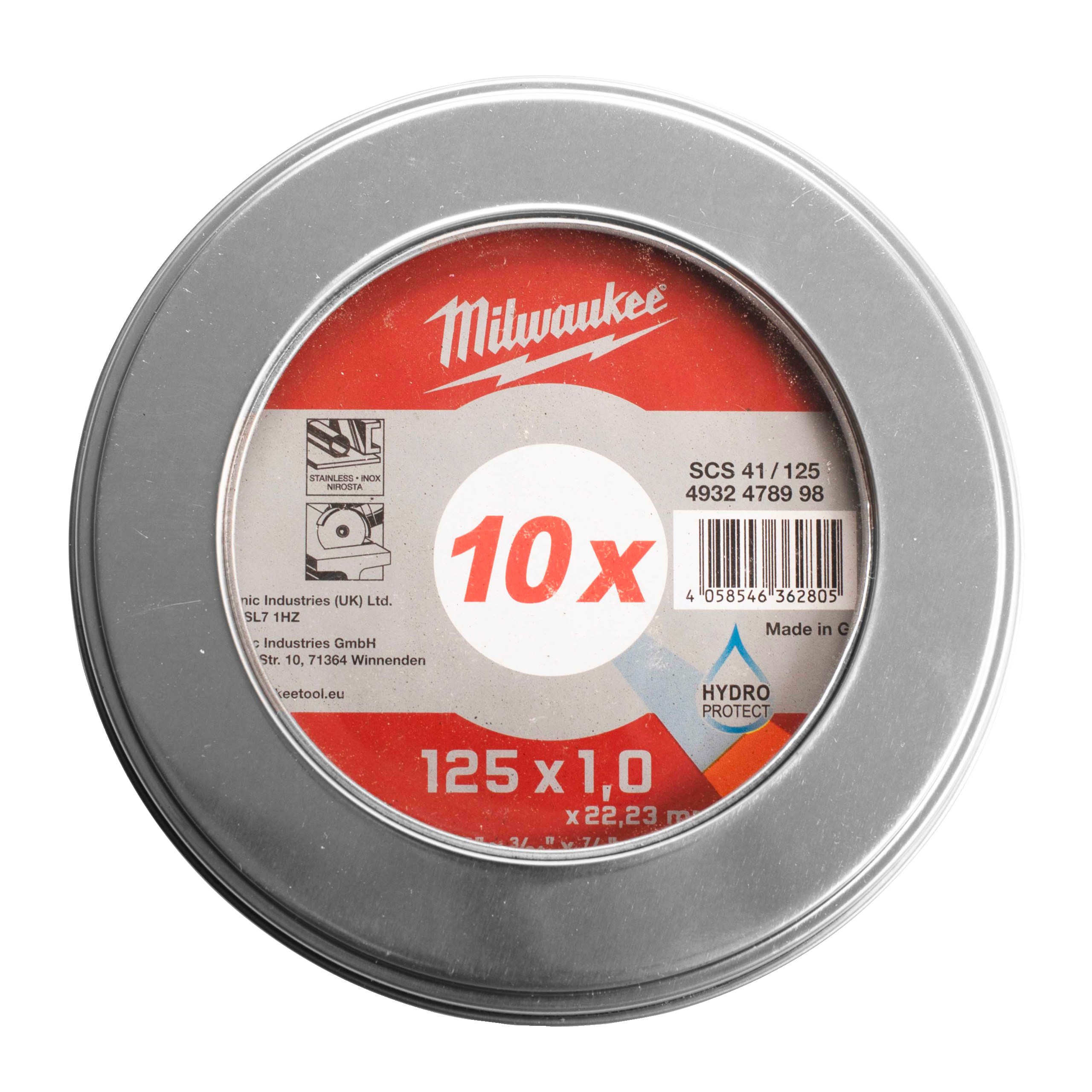 Milwaukee Metalltrennsch. 125x1 mm PRO+ 10er M.Box