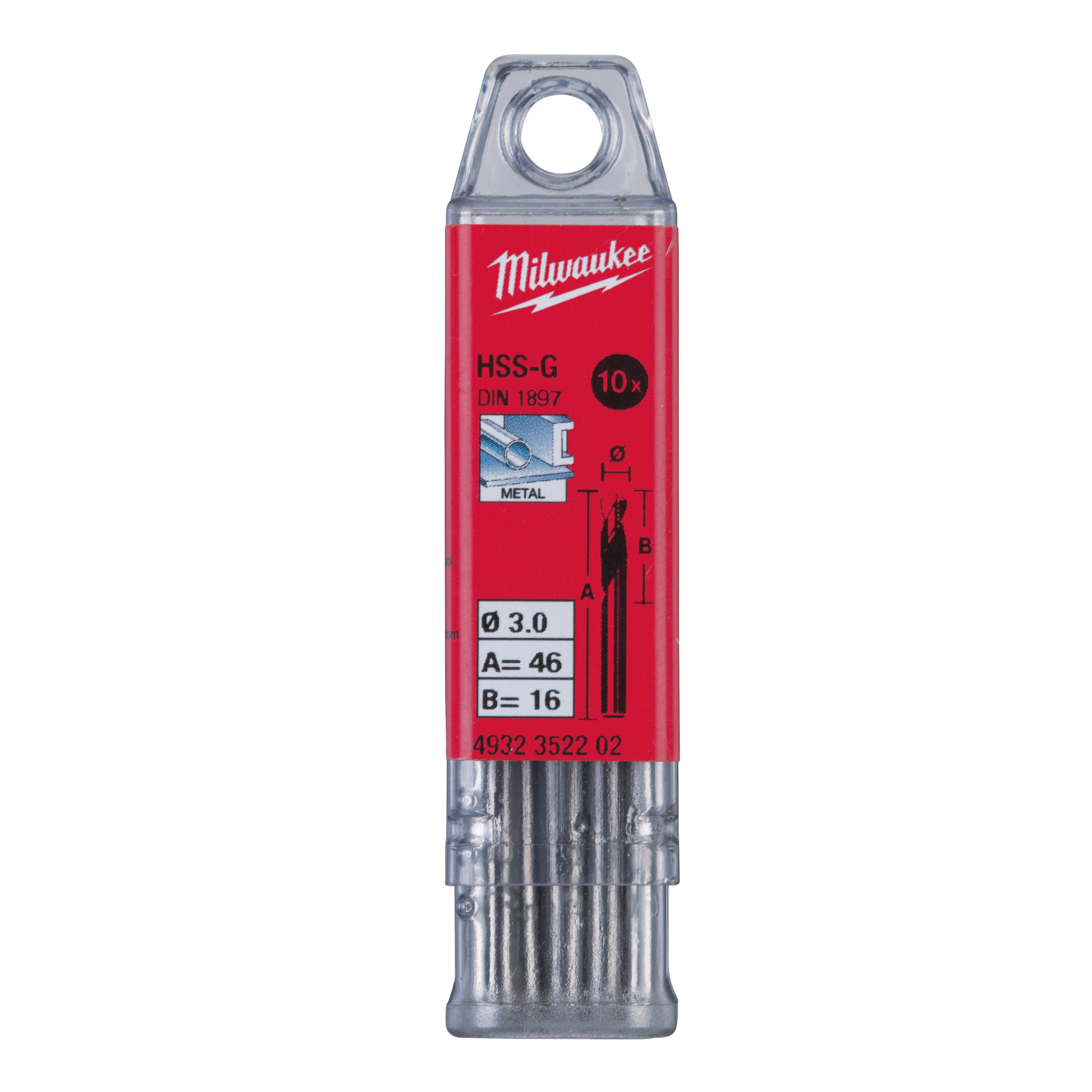 Milwaukee Metallbohrer Hss-G Kurz 3.0X46Mm (10)