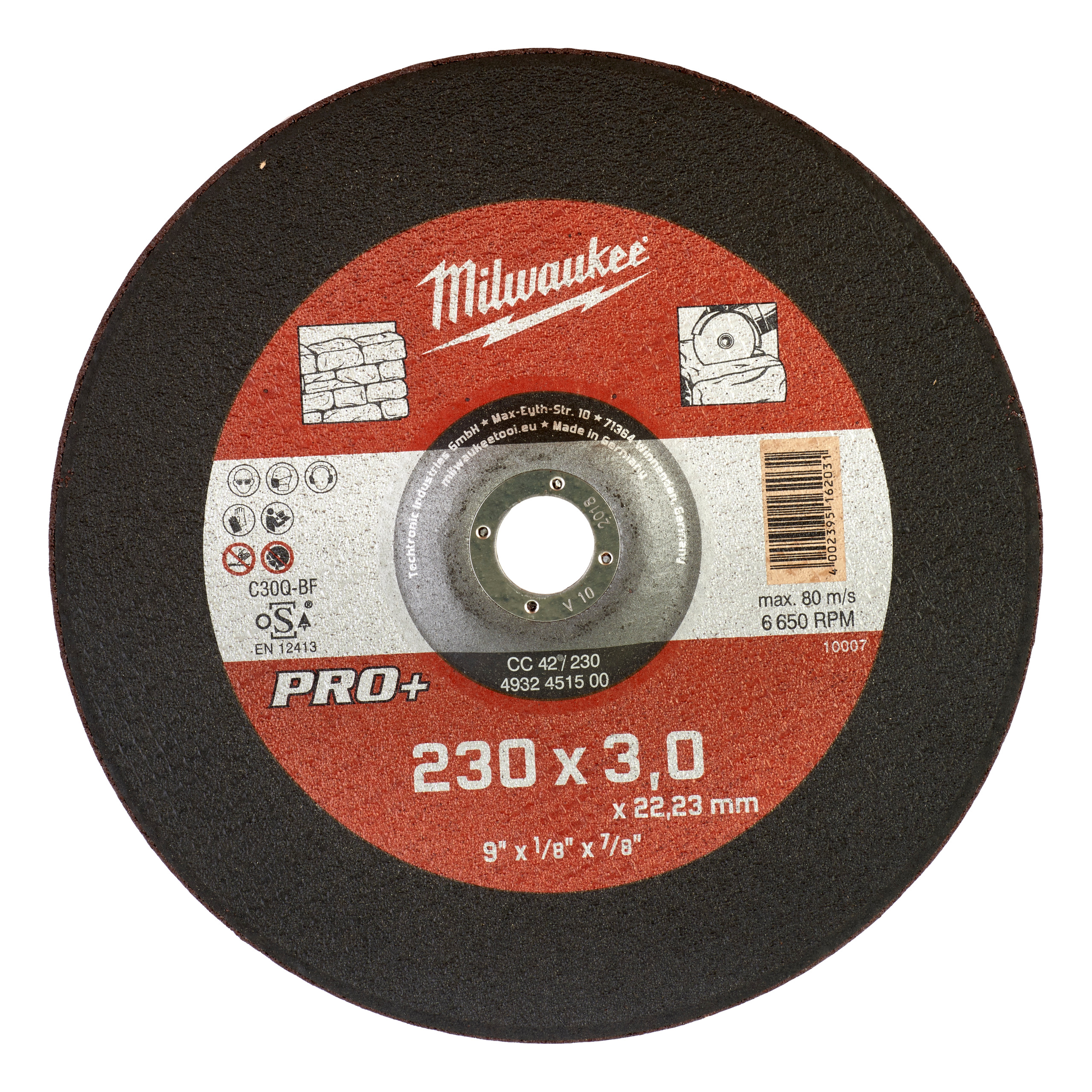 Milwaukee Steintrennscheibe 230x3 mm PRO+
